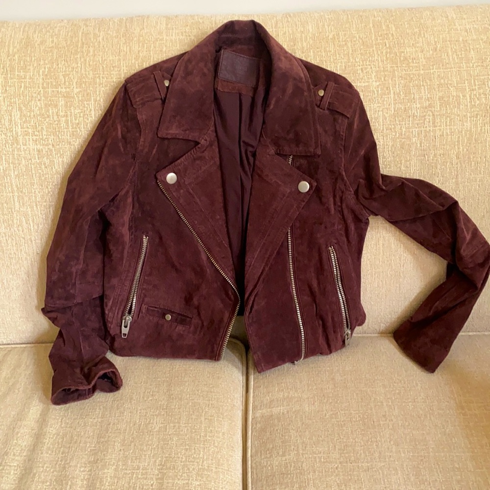 SL8 suede gorgeous purple moto jacket, S